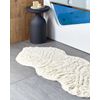 Alfombrilla De Baño Moderna De Algodón Forma Irregular 150 X 60 Cm Patrón Decorativo Accesorios De Baño Beige Canbar - Beige