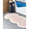 Alfombrilla De Baño Moderna De Algodón Forma Irregular 150 X 60 Cm Patrón Decorativo Accesorios De Baño Rosa Canbar - Rosa