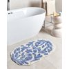 Alfombrilla De Baño Moderna De Algodón Forma Irregular 60 X 90 Cm Patrón Decorativo Accesorios De Baño Azul Derik - Azul