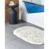 Alfombrilla De Baño Moderna De Algodón Forma Irregular 60 X 90 Cm Patrón Decorativo Accesorios De Baño Gris Derik - Gris