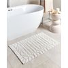 Alfombrilla De Baño Moderna De Algodón Forma Rectangular 60 X 90 Cm Patrón Decorativo Accesorios De Baño Beige Tekke - Beige