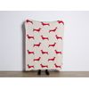 Manta Moderna Habitación Infantil Algodón Beige Y Rojo Motivo Perros 130 X 170 Cm Reerh - Beige