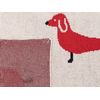 Manta Moderna Habitación Infantil Algodón Beige Y Rojo Motivo Perros 130 X 170 Cm Reerh - Beige