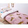 Manta Moderna Habitación Infantil Algodón Rosa Motivo Tigres 130 X 170 Cm Nerai - Multicolor