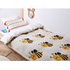 Manta Moderna Habitación Infantil Algodón Beige Motivo Abejas 130 X 170 Cm Dragan - Beige