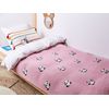 Manta Moderna Habitación Infantil Algodón Rosa Motivo Pandas 130 X 170 Cm Talokan - Rosa