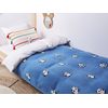 Manta Moderna Habitación Infantil Algodón Azul Motivo Pandas 130 X 170 Cm Talokan - Azul