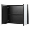 Mueble De Baño Con Espejo 80 X 70 Cm Almacenaje Minimalista Moderno De Pared 2 Puertas 2 Estantes Negro Navarra - Negro