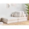 Sofá Cama Moderno Minimalista De 1 Plaza Puf Cama Individual Con Cojín De Bouclé Blanco Olden - Blanco