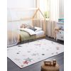 Alfombra De Habitación Infantil 140 X 200 Cm Sala De Juegos Estampado Estrellas Multicolor Y Blanco Alpoud - Blanco