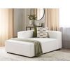 Chaise Longue Moderna Derecha Patas Negras Tapicería De Bouclé Blanco Aprica - Blanco