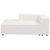 Chaise Longue Moderna Derecha Patas Negras Tapicería De Bouclé Blanco Aprica - Blanco