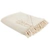 Manta Moderna Tejida A Mano Con Flecos Sofá Cama Beige Claro 200 X 220 Cm Malu - Beige