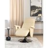 Sillón Reclinable Tapizado En Piel Sintética Beige Base De Metal Reposapiés Extraíble Respaldo Alto Minimalista Moderno Prime - Beige