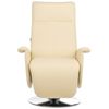 Sillón Reclinable Tapizado En Piel Sintética Beige Base De Metal Reposapiés Extraíble Respaldo Alto Minimalista Moderno Prime - Beige