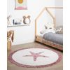 Alfombra Infantil Divertida Con Patrón De Estrella Color Blanco Crema Fabricada En Algodón ⌀ 120 Cm Stars - Blanco