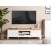 Mueble Para Tv De Hasta 65 Pulgadas De Estilo Moderno 140 Cm Blanco Y Madera Clara Atoca - Madera Clara