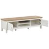 Mueble Para Tv De Hasta 65 Pulgadas De Estilo Moderno 140 Cm Blanco Y Madera Clara Atoca - Madera Clara