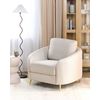 Sillón Retro Tapizado Patas Curvas Doradas Tela Beige Claro Trosa - Beige