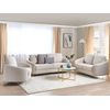 Conjunto De Sala De Estar 6 Plazas 2 Sofás 1 Sillón Tapizado De Tela Beige Claro Trosa - Beige