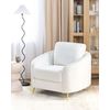 Sillón Retro Tapizado Patas Curvas Doradas Bouclé Blanco Trosa - Blanco