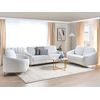 Conjunto De Sala De Estar 6 Plazas 2 Sofás 1 Sillón Tapizado De Bouclé Blanco Trosa - Blanco