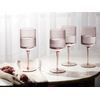 Conjunto De 4 Copas De Vino Sopladas A Mano Transparente Rosa 38 Cl Amethyst - Transparente