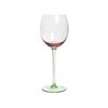 Conjunto De 4 Copas De Vino Sopladas A Mano Transparente Rosa Y Verde 36 Cl Diopside - Transparente