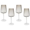 Conjunto De 4 Copas De Vino Blanco Tinto Sopladas A Mano Gris 36 Cl Quartz - Transparente