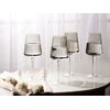 Conjunto De 4 Copas De Vino Blanco Tinto Sopladas A Mano Gris 36 Cl Quartz - Transparente