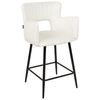 Conjunto De 2 Sillas De Bar Modernas Asiento De Terciopelo Con Reposabrazos Respaldo Acolchado Blanco Sanilac - Blanco