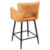 Conjunto De 2 Sillas De Bar Modernas Asiento De Terciopelo Con Reposabrazos Respaldo Acolchado Naranja Sanilac - Naranja