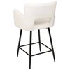 Conjunto De 2 Sillas De Bar Modernas Asiento De Bouclé Con Reposabrazos Respaldo Acolchado Blanco Sanilac - Blanco