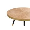 Mesa De Centro Con Efecto Madera Clara Base Dorada Para Salón Ramona - Madera Clara