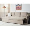 Sofá Cama Esquinero Tapizado En Tela Beige Versión Derecha Con Espacio De Almacenamiento Nesna - Beige