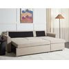 Sofá Cama Esquinero Tapizado En Tela Beige Versión Izquierda Con Espacio De Almacenamiento Nesna - Beige