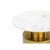 Mesa Auxiliar Redonda De Estilo Moderno Con Tapa De Metal Y Base De Piedra En Color Dorado Y Blanco Ariaga - Dorado