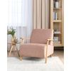 Sillón Retro Moderno Con Reposabrazos De Tela Rosa Lesja - Rosa