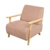 Sillón Retro Moderno Con Reposabrazos De Tela Rosa Lesja - Rosa