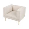 Sillón Moderno Tapizado Con Reposabrazos De Tela Beige Moen - Beige