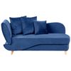 Chaise Longue Moderno Con Cojines Almacenaje Terciopelo Azul Izquierdo Meri Ii - Azul