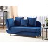 Chaise Longue Moderno Con Cojines Almacenaje Terciopelo Azul Izquierdo Meri Ii - Azul