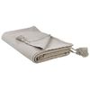 Colcha Con Borlas Para Cama Algodón 150 X 200 Cm Gris Pardo Lindula - Beige