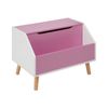 Armario Caja Mdf Madera De Caucho Patas Con Tapas Baúl Infantil Con Estante Rosa Casper - Rosa