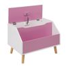 Armario Caja Mdf Madera De Caucho Patas Con Tapas Baúl Infantil Con Estante Rosa Casper - Rosa