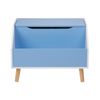 Armario Caja Mdf Madera De Caucho Patas Con Tapas Baúl Infantil Con Estante Azul Casper - Azul