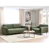 Conjunto De Salón De Estilo Moderno Con Sofá De 3 Plazas Y Sillón Tapizados En Pana De Color Verde Con Patas De Metal Y Respaldo Ajustable Askim - Verde