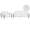 Conjunto De Salón De Estilo Moderno Con Sofá De 3 Plazas Y Sillón Tapizados En Bouclé De Color Blanco Con Patas De Metal Y Respaldo Ajustable Askim - Blanco