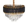 Lámpara De Araña Colgante Fabricada En Vidrio Y Metal En Color Dorado Con Detalles Negros Abellas - Dorado