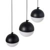 Lámpara Colgante Moderna 3 Luces Led Integradas Pantalla Redonda Metal Pintado Vidrio Negro Ankobra - Negro